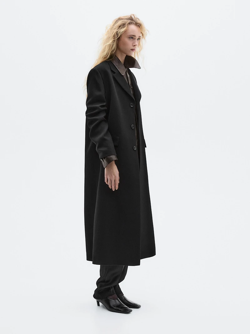 Long 100% wool coat