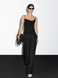 100% cotton top with asymmetric neckline