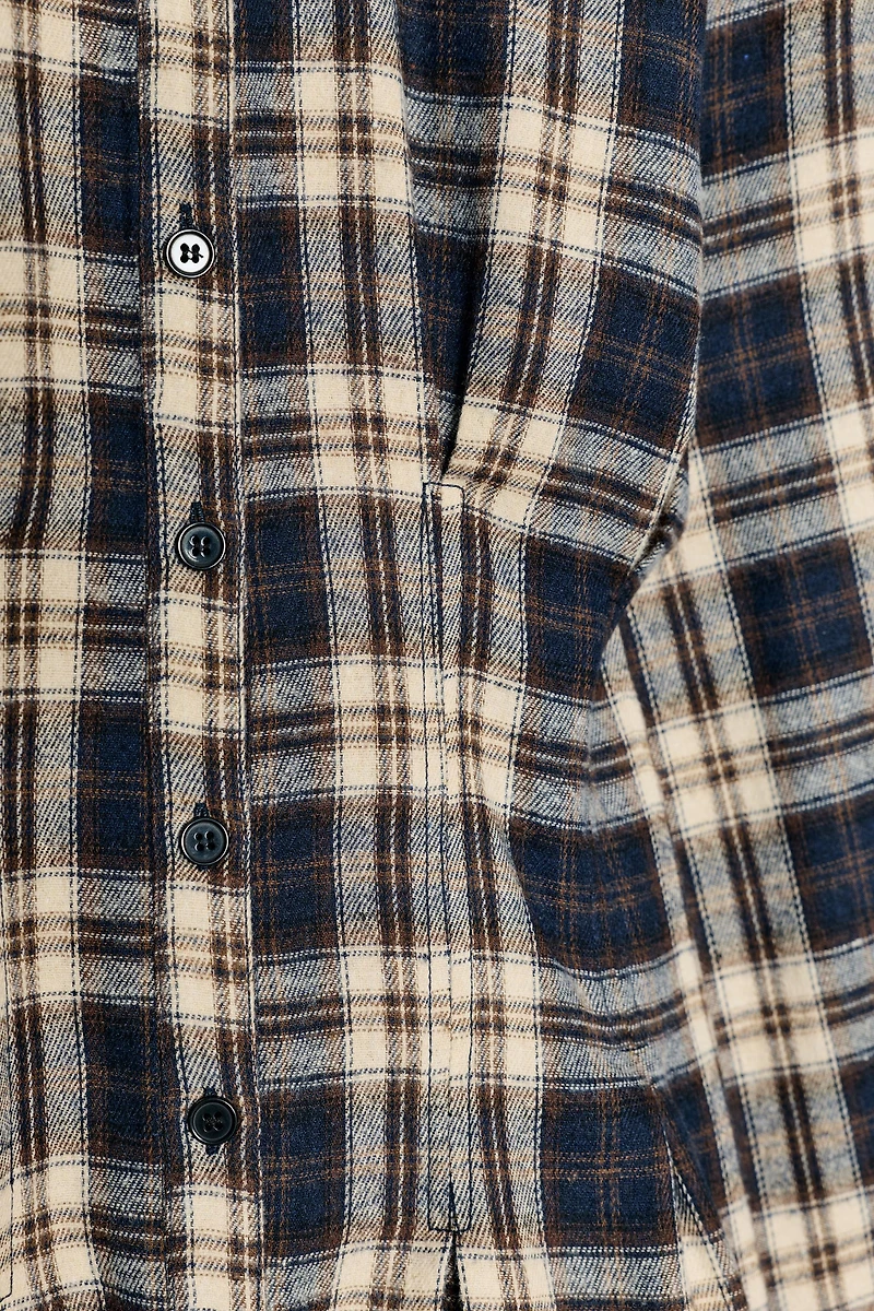 ROBE MI-LONGUE À CARREAUX ET PLIS