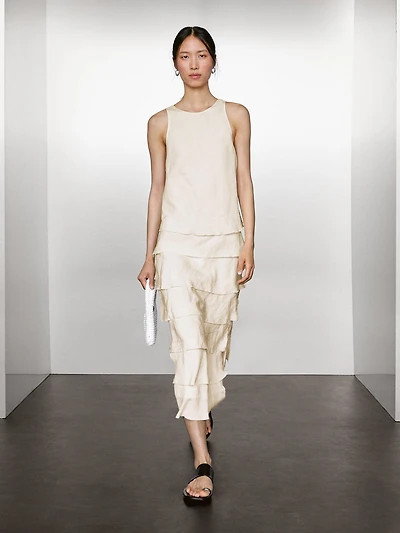 Long flowing dress with ruffles