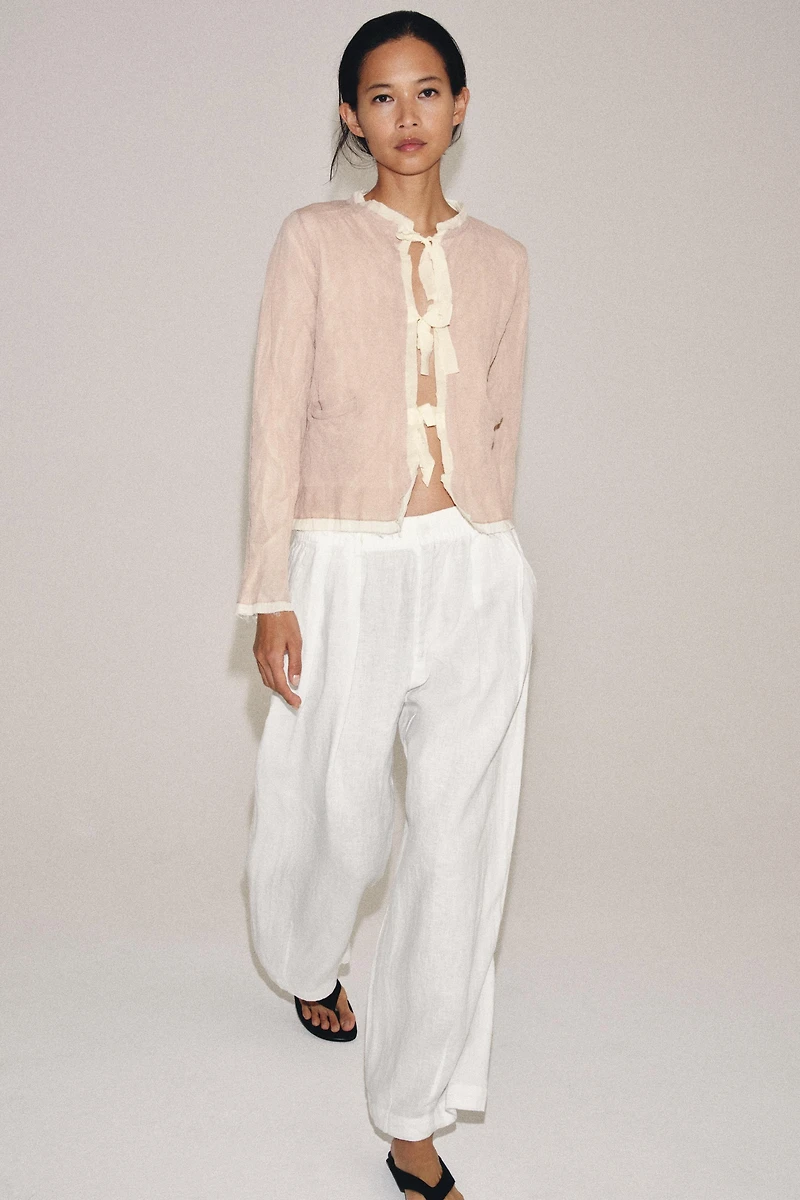 COMBINATION KNIT JACKET WITH BOWS