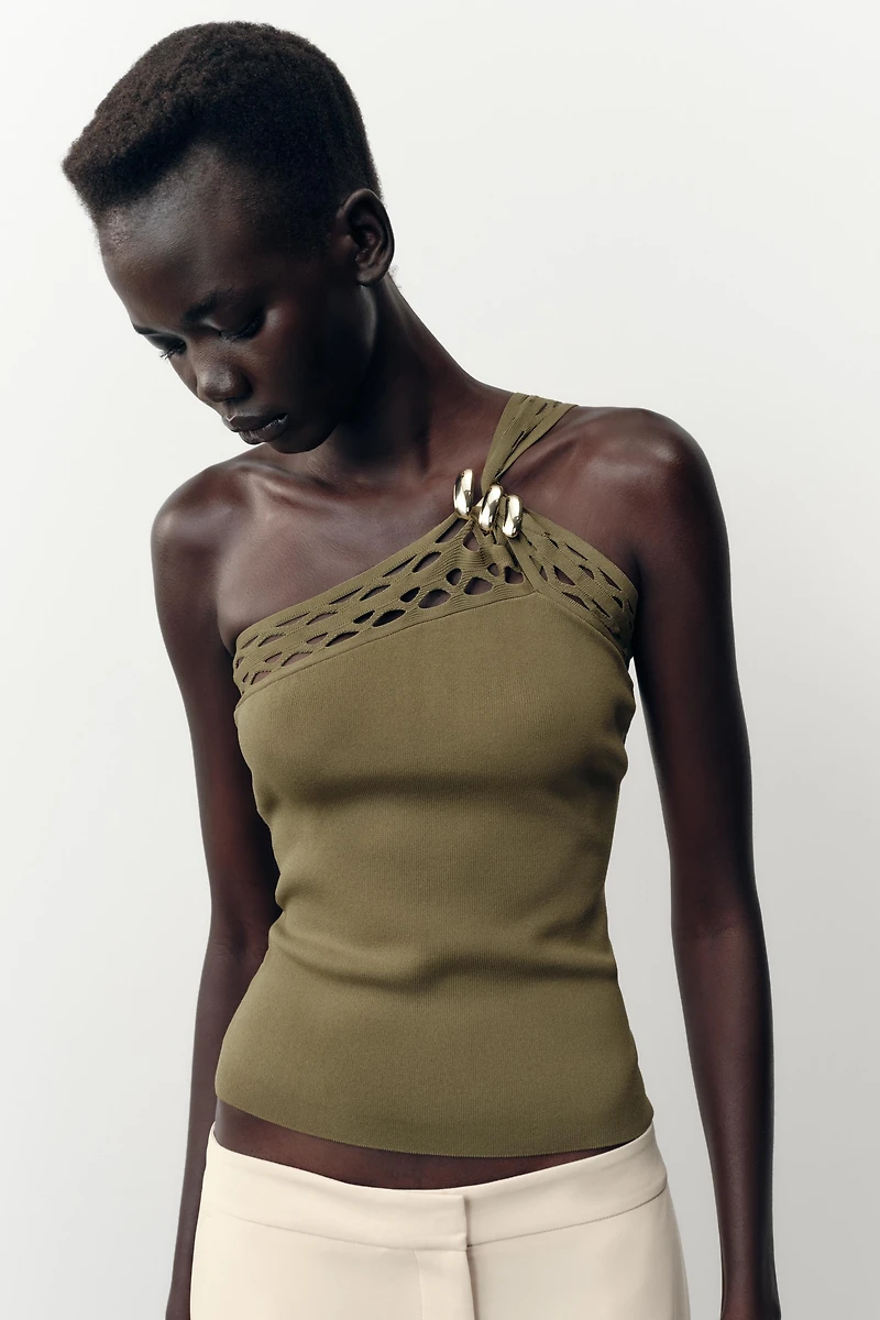 TOP EN MAILLE ASYMÉTRIQUE