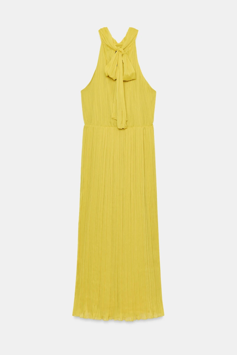 PLEATED MIDI DRESS