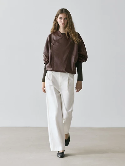 Pantalon à pinces en coton