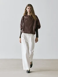 Pantalon à pinces en coton