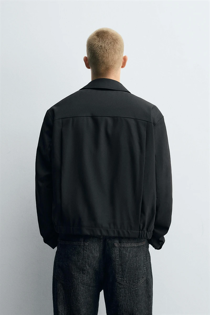 RELAXED FIT HERRINGBONE JACKET