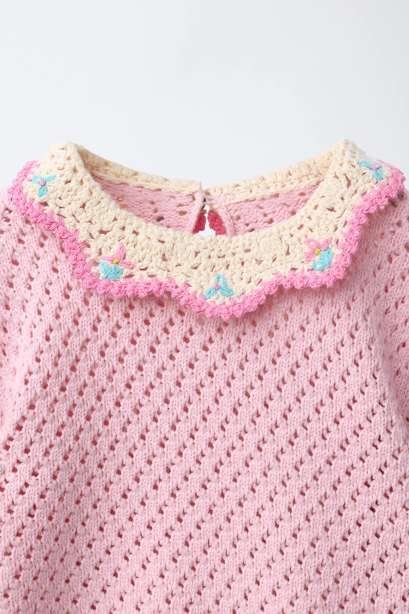 CROCHET KNIT COLLAR JUMPER