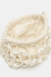 FAUX MOTHER OF PEARL BUCKET BAG