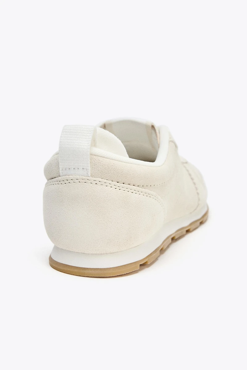 SPLIT LEATHER RUNNING SNEAKERS