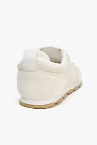 SPLIT LEATHER RUNNING SNEAKERS