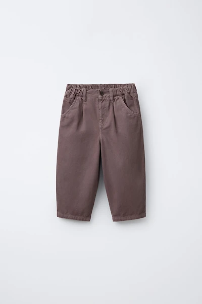SOFT TOUCH BAGGY PANTS WITH TOPSTITCHING