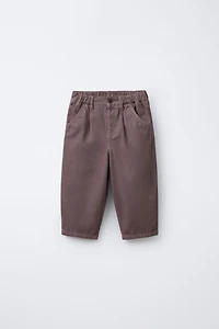SOFT TOUCH BAGGY PANTS WITH TOPSTITCHING
