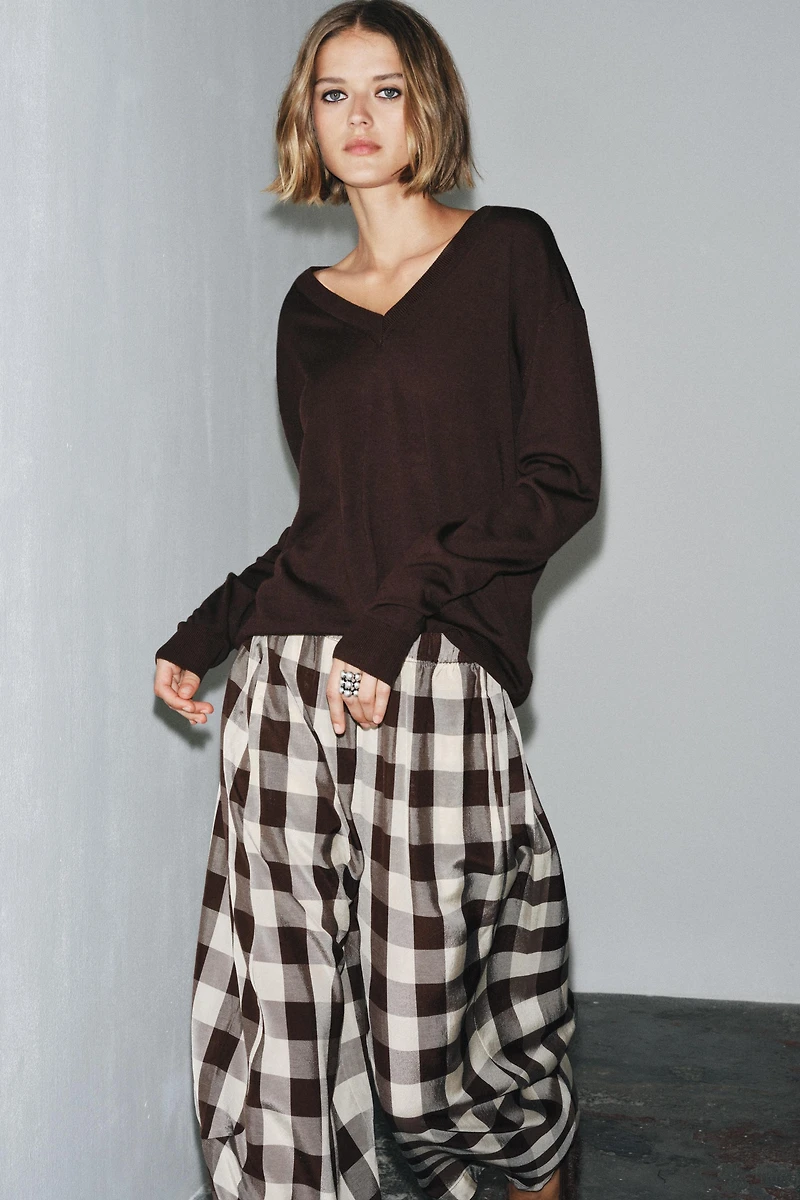 ZW COLLECTION GINGHAM PLAID PANTS