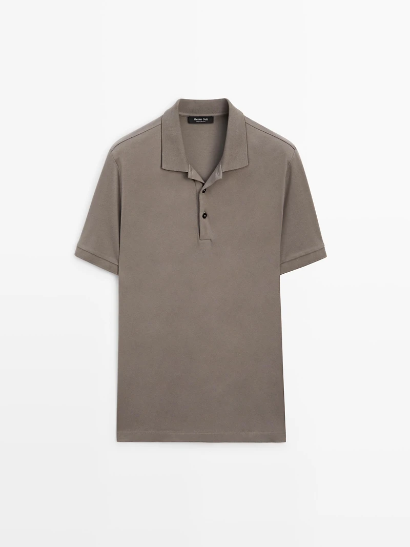 Cotton blend short sleeve polo shirt
