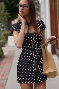 SHORT TIED POLKA DOT DRESS