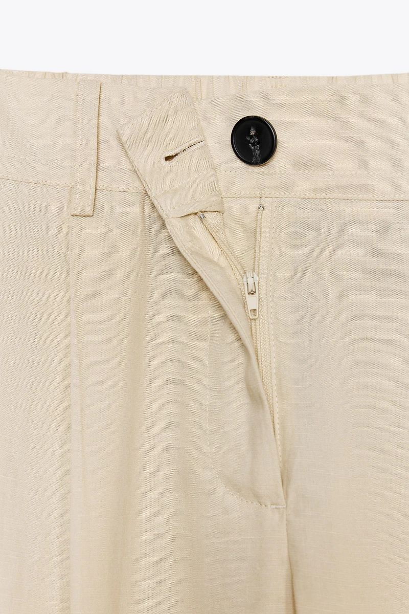 PLEATED ELASTIC WAIST PANTS