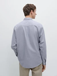 Regular-fit melange cotton shirt