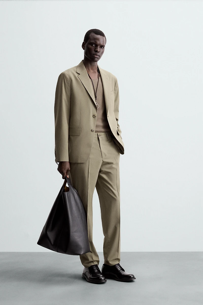 TEXTURED SUIT PANTS