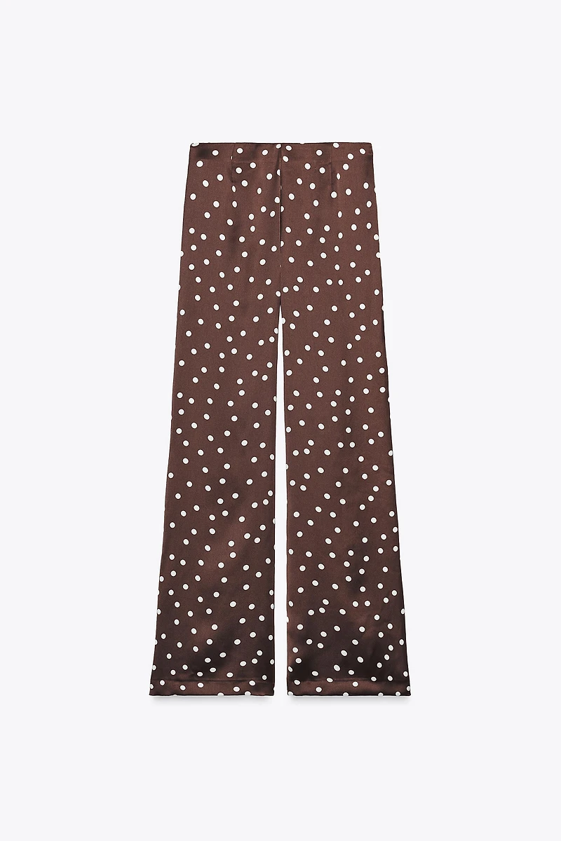 HIGH-WAISTED SATIN PANTS