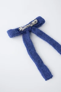 KNIT BOW SNAP CLIP