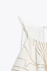 ROBE HALTER BRODERIES FLEURS