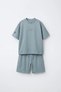 INTERLOCK T-SHIRT AND BERMUDA SET