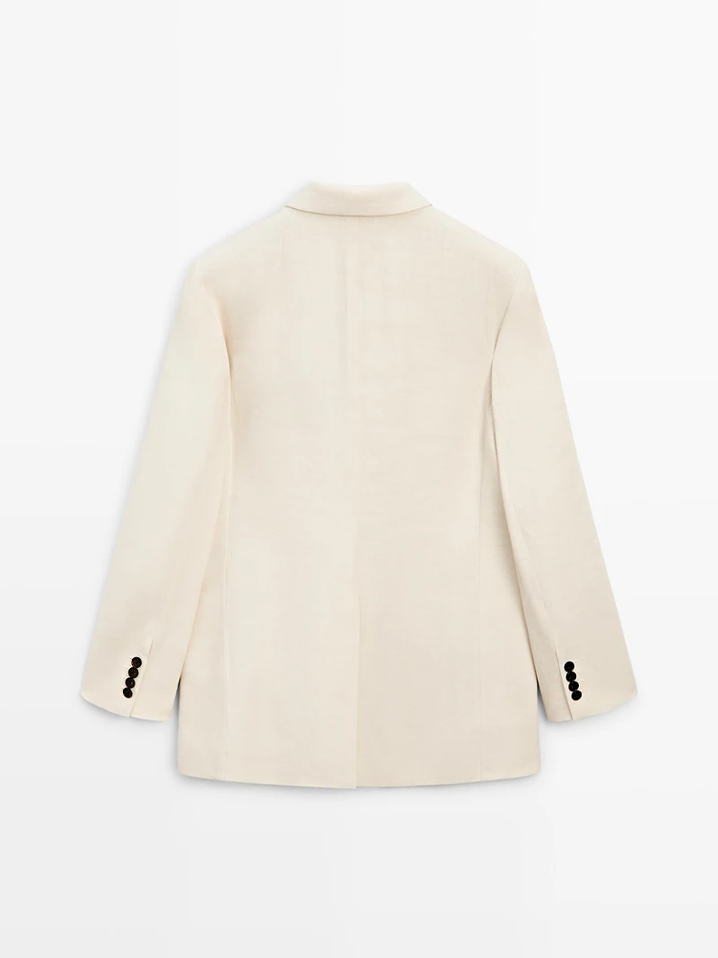 Linen blend suit blazer