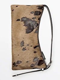 Animal print hair-on leather bag