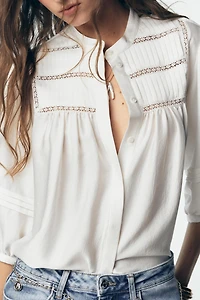 PINTUCK CREPE BLOUSE