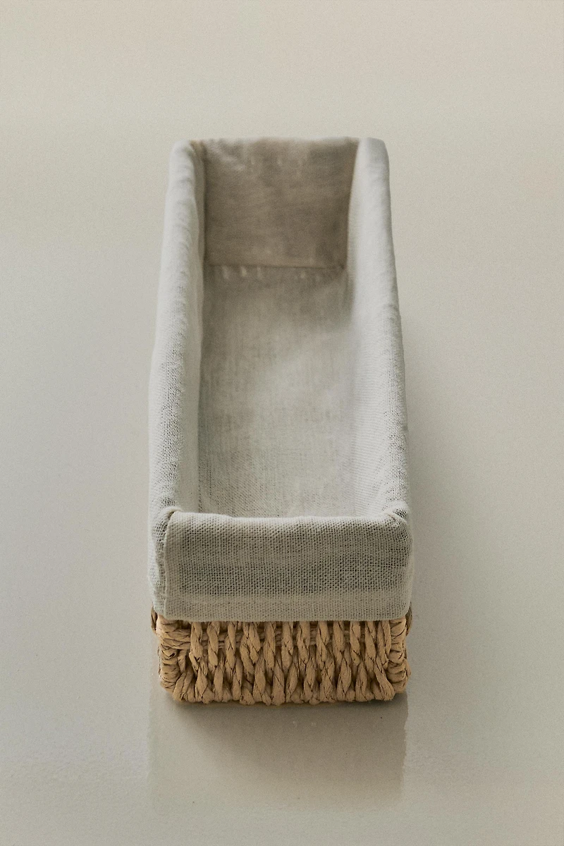 ELONGATED COTTON LINED BASKET