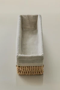 ELONGATED COTTON LINED BASKET