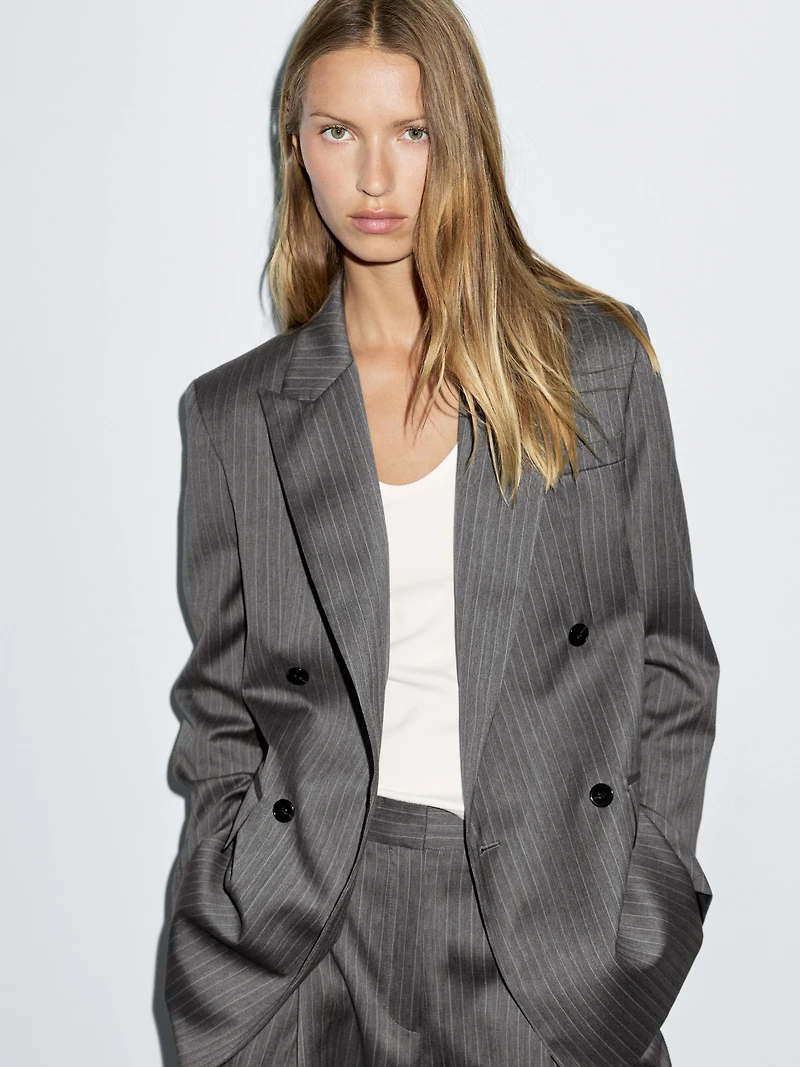Blazer à rayures tennis 100 % laine