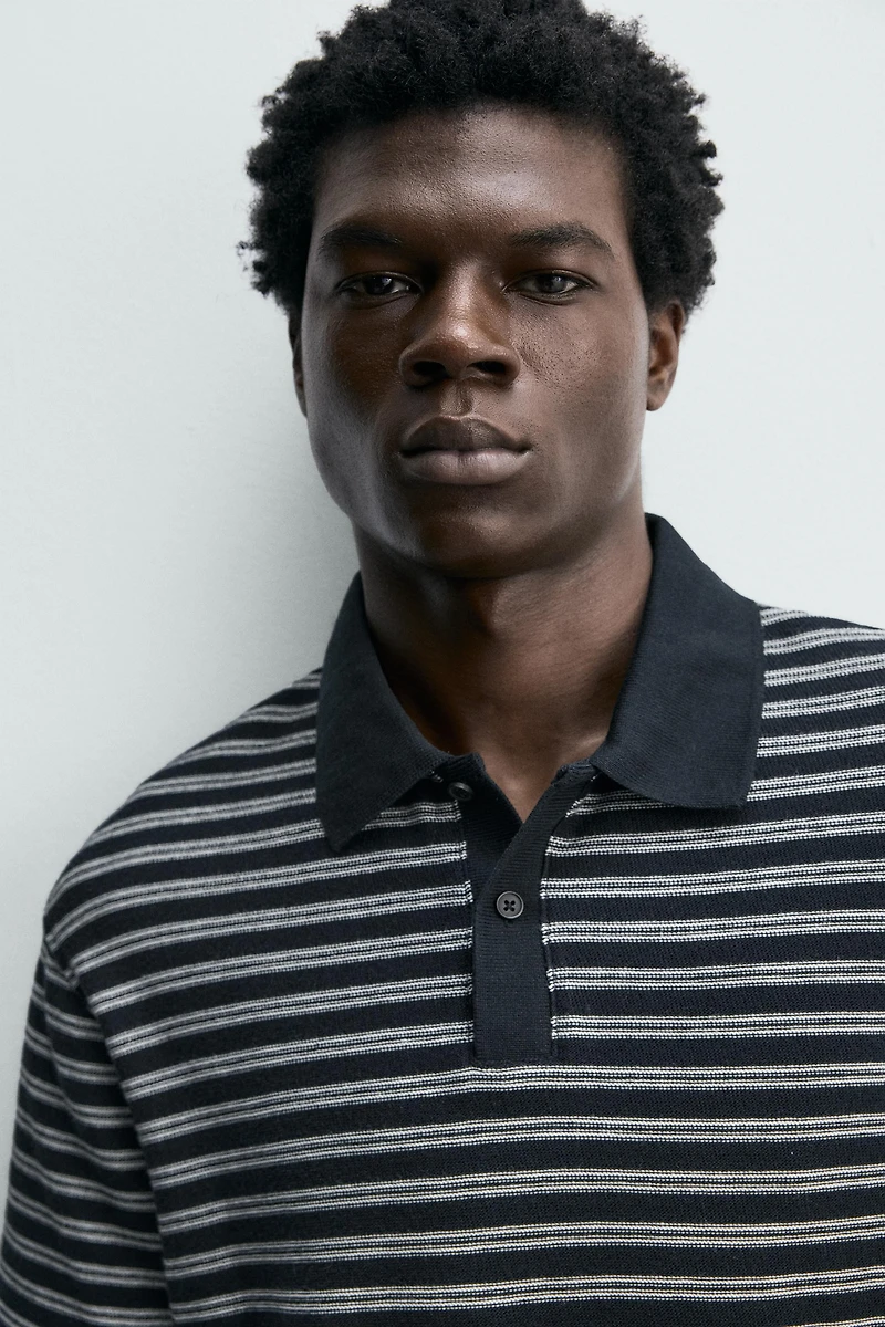 REGULAR FIT STRIPED JACQUARD POLO