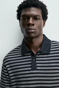REGULAR FIT STRIPED JACQUARD POLO