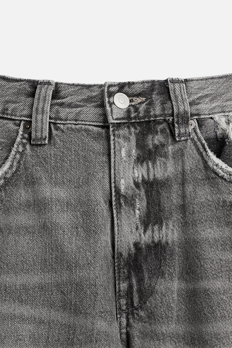 RIPPED BAGGY FIT DENIM SHORTS