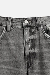 RIPPED BAGGY FIT DENIM SHORTS