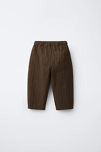 STRIPED TEXTURED BAGGY PANTS