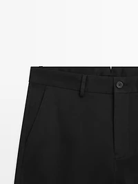 Pantalon tapered fit en coton