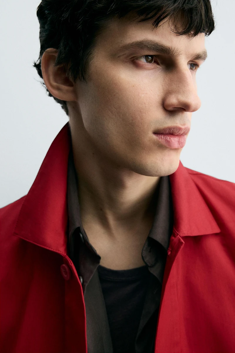 COTTON HERRINGBONE OVERSHIRT