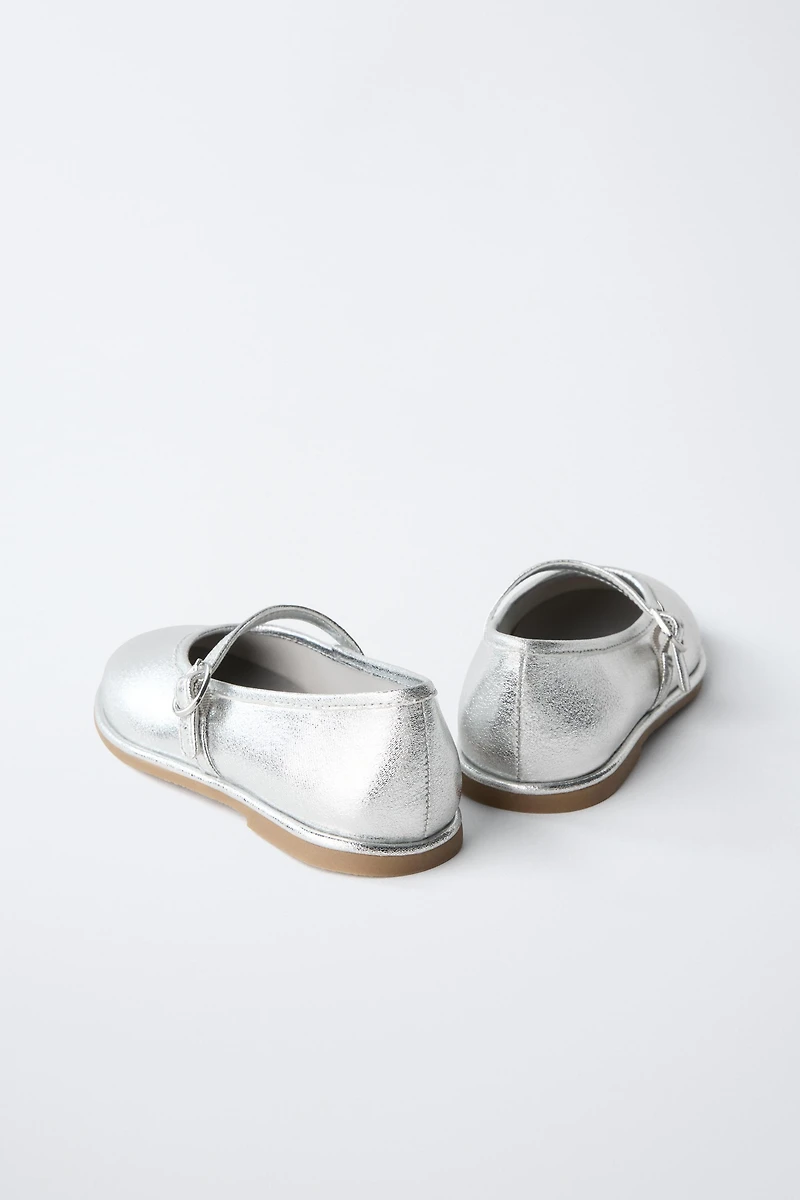 METALLIC BALLET FLATS