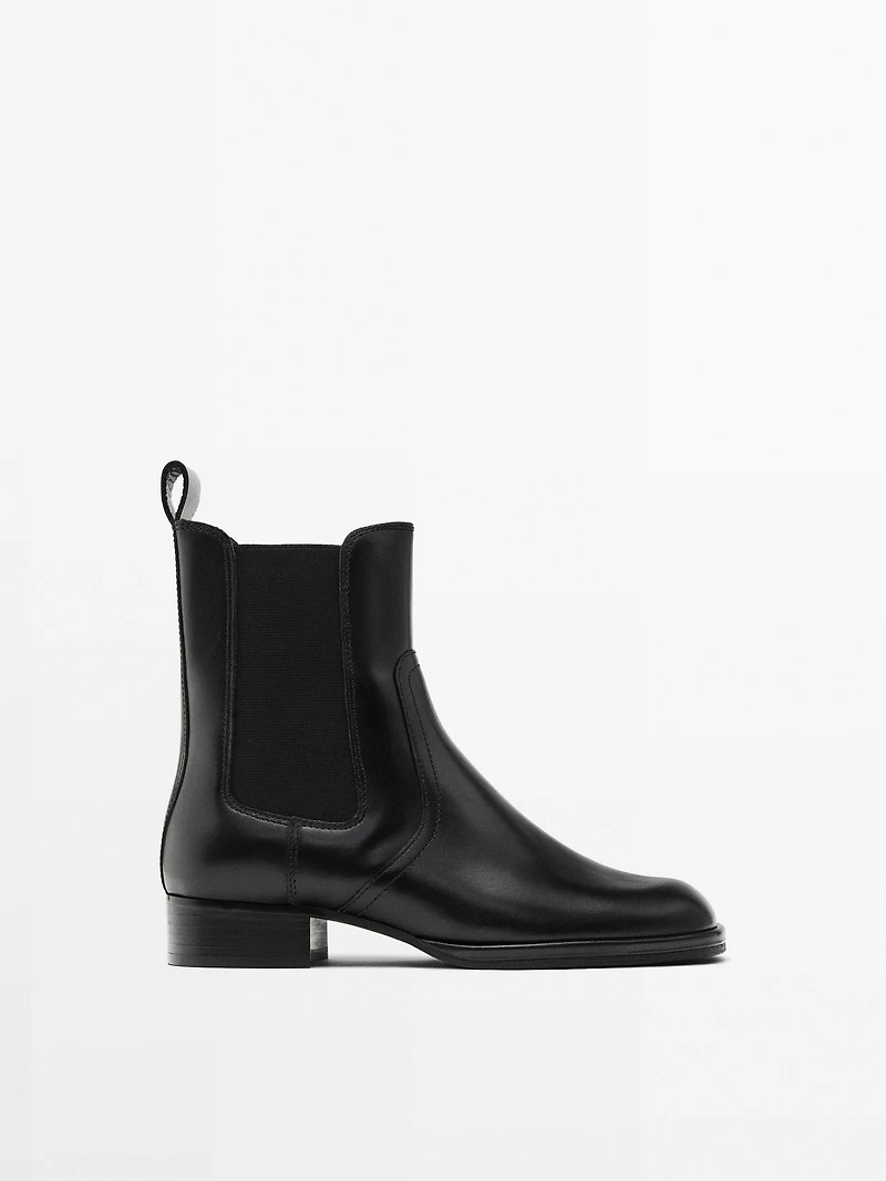 Bottines plates cuir