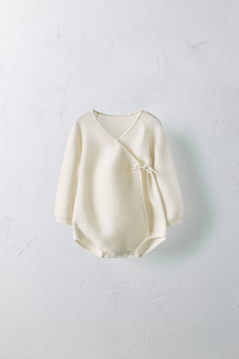 1-9 MONTHS/ WRAP 100% CASHMERE ROMPER LIMITED EDITION