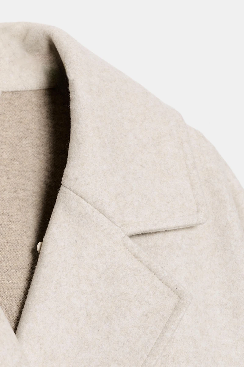 SOFT COAT WITH FAUX FUR COLLAR