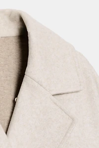 SOFT COAT WITH FAUX FUR COLLAR