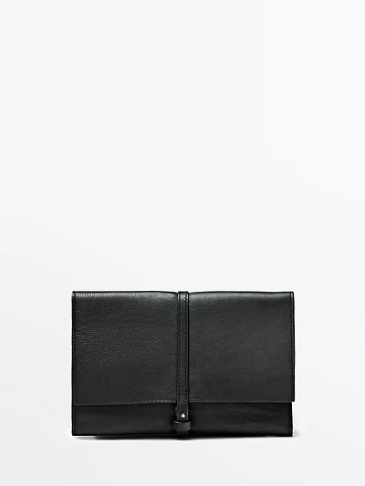 Pochette de voyage en cuir nappa