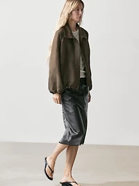 Veste bomber en lin et soie