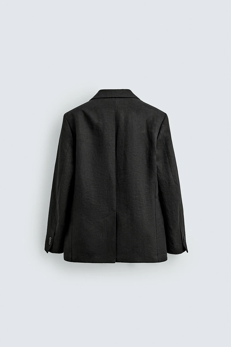 AARON LEVINE X ZARA 100% LINEN TWILL SUIT BLAZER