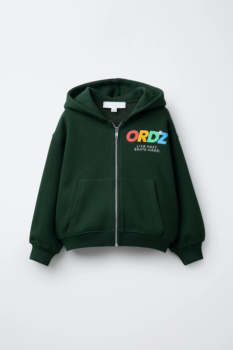 ZIP SWEATSHIRT WITH TEXT
