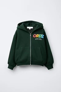 ZIP SWEATSHIRT WITH TEXT