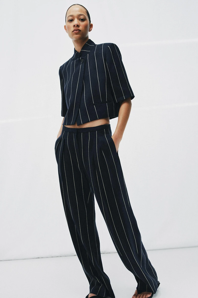 ZW COLLECTION STRIPED LINEN PANTS